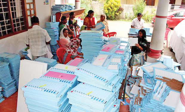 Work on the model voting machines in progress. (Photo: DC) Work on the model voting machines in progress. (Photo: DC)